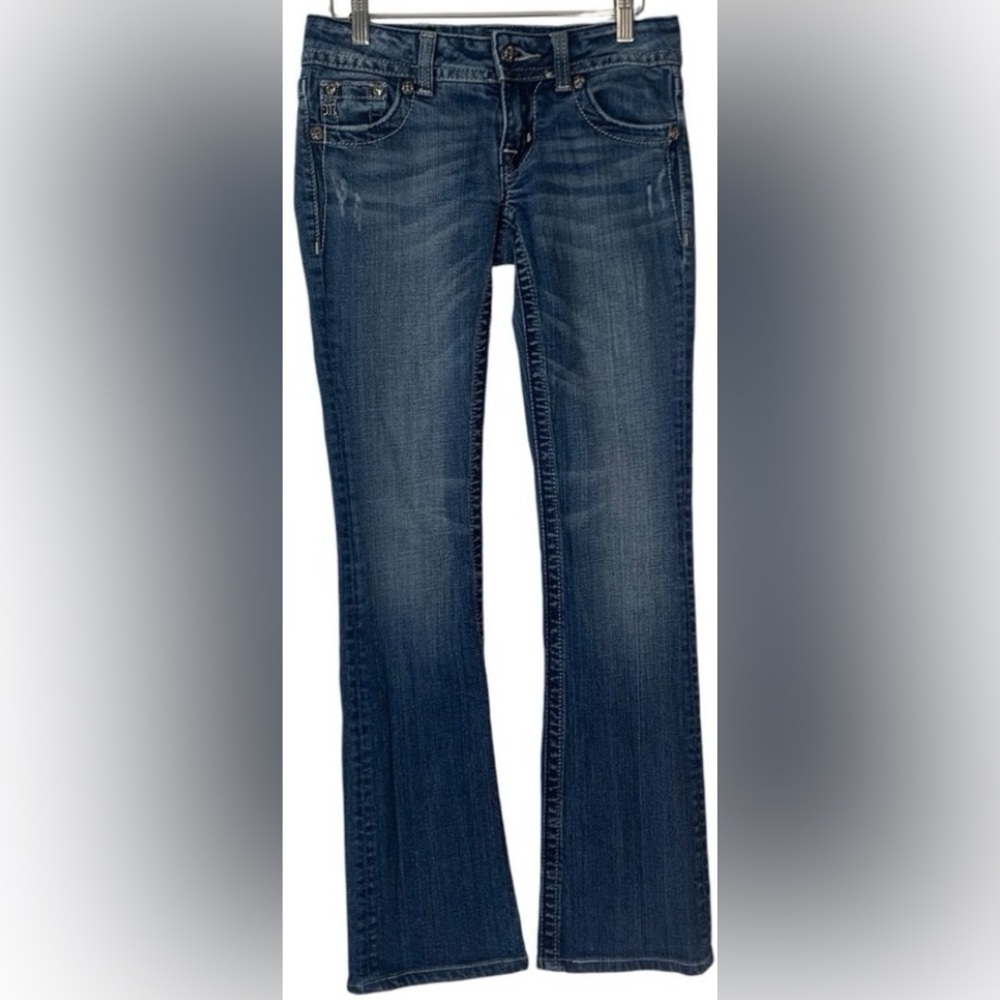 Miss Me Angel Wings Classic Denim Embellished Jeans Sz27 Mid Rise Bootcut Y2K